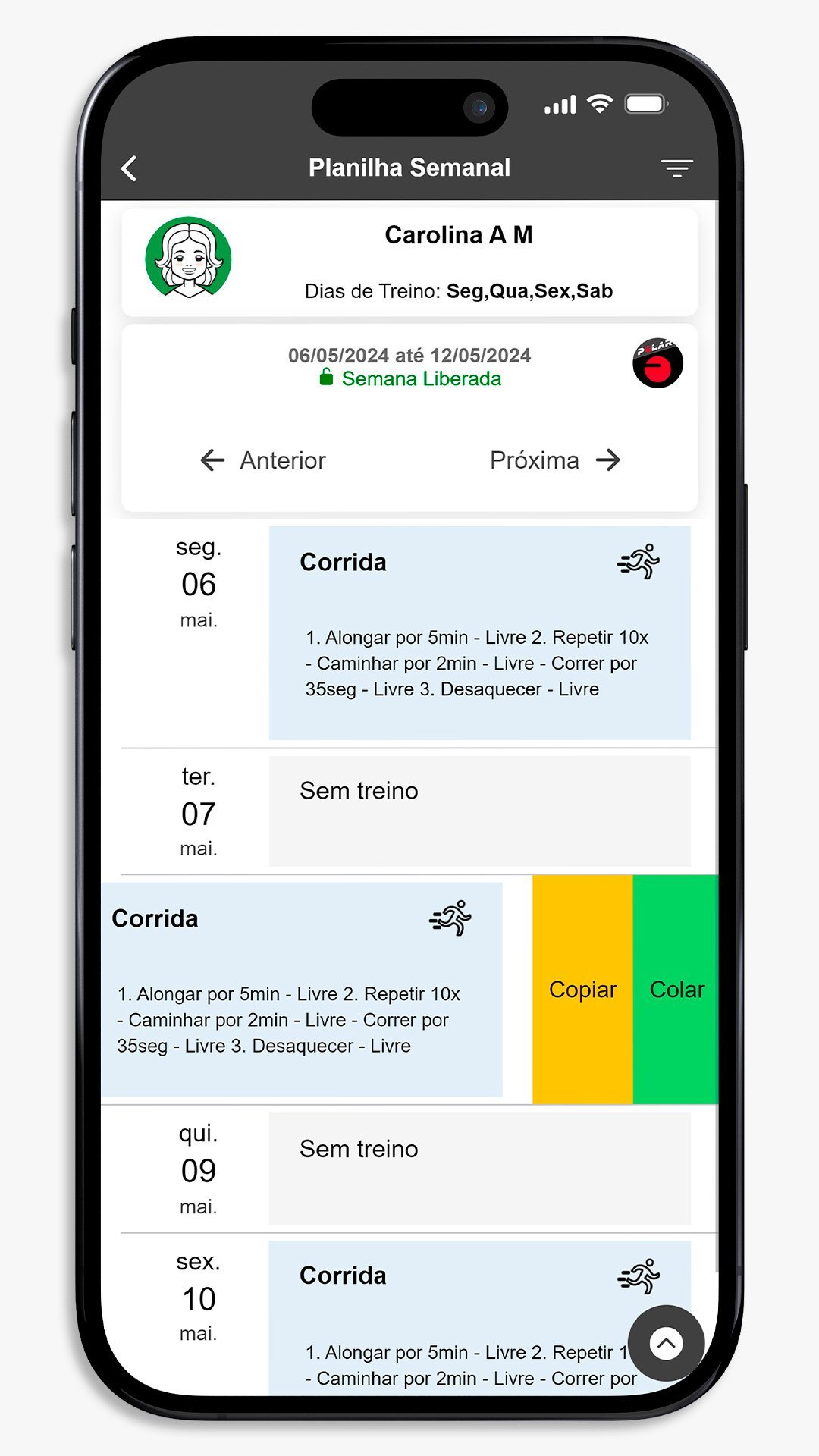 SisRUN Coach - Facilitadores de Treino