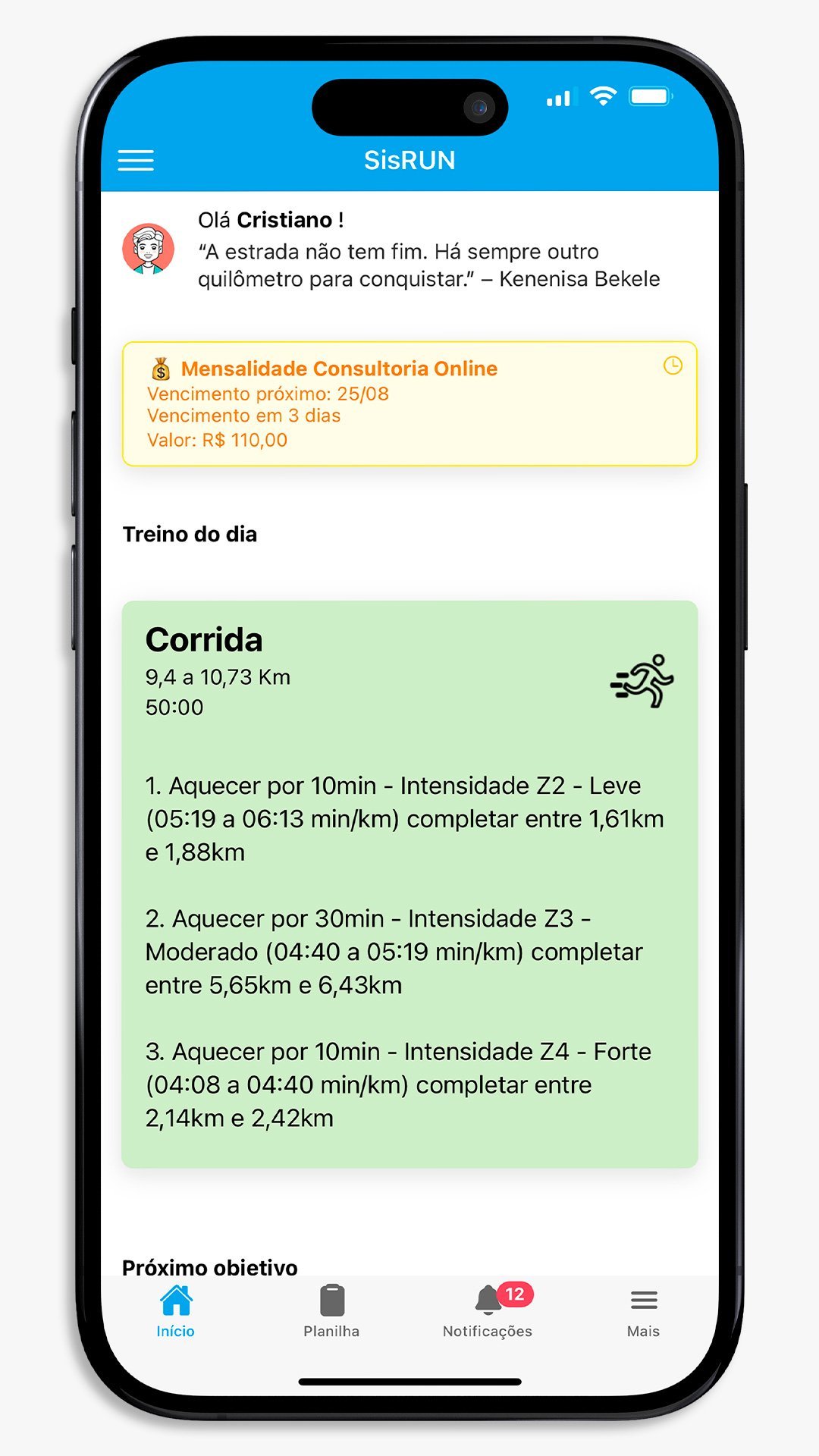 SisRUN Elite - Tela Inicial